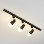Spot sur rail semi-encastré conique moderne à 4 lumières, réglable