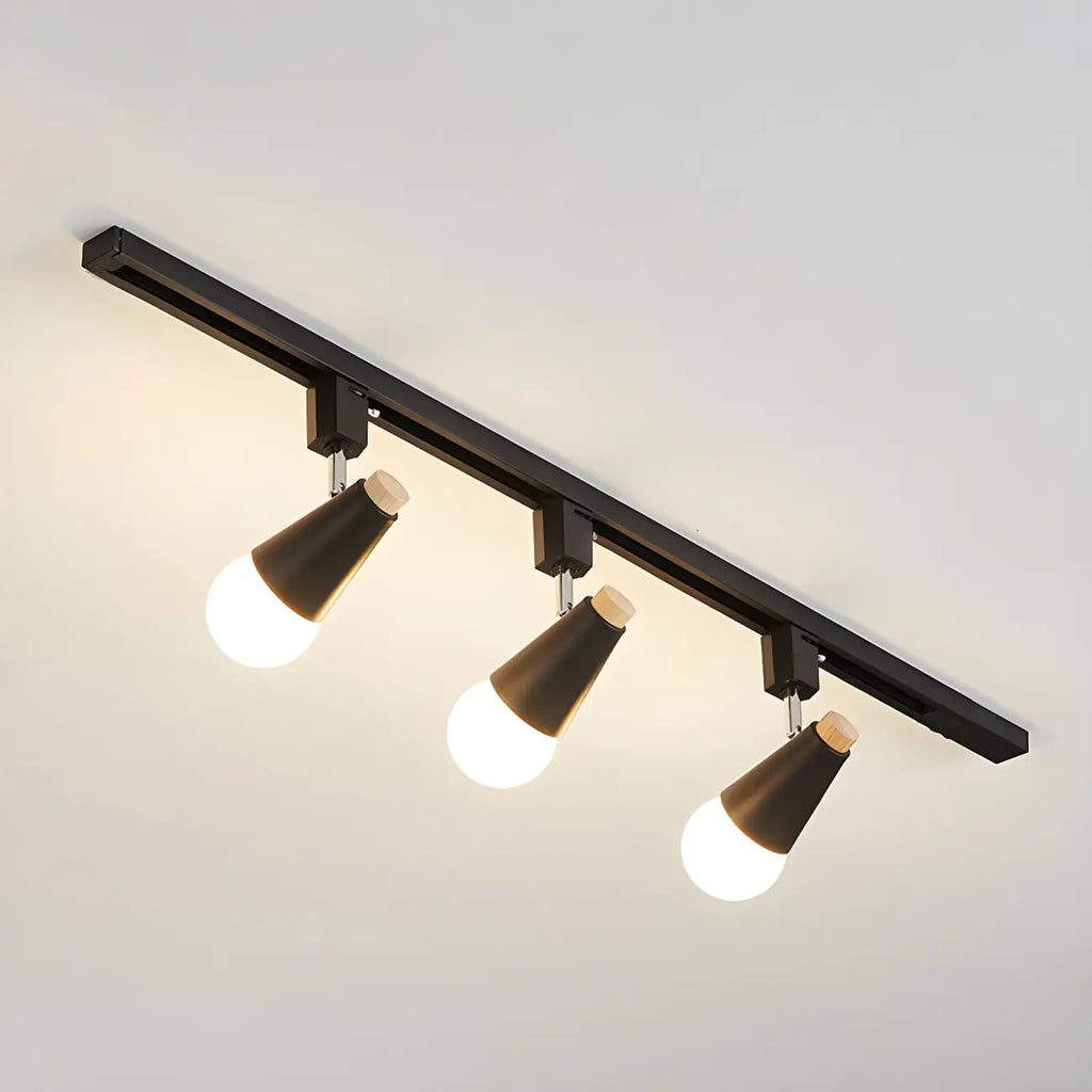 Spot sur rail semi-encastré conique moderne à 4 lumières, réglable