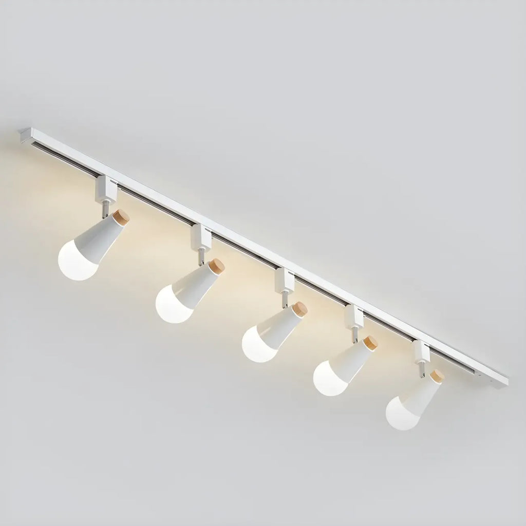 Spot sur rail semi-encastré conique moderne à 4 lumières, réglable