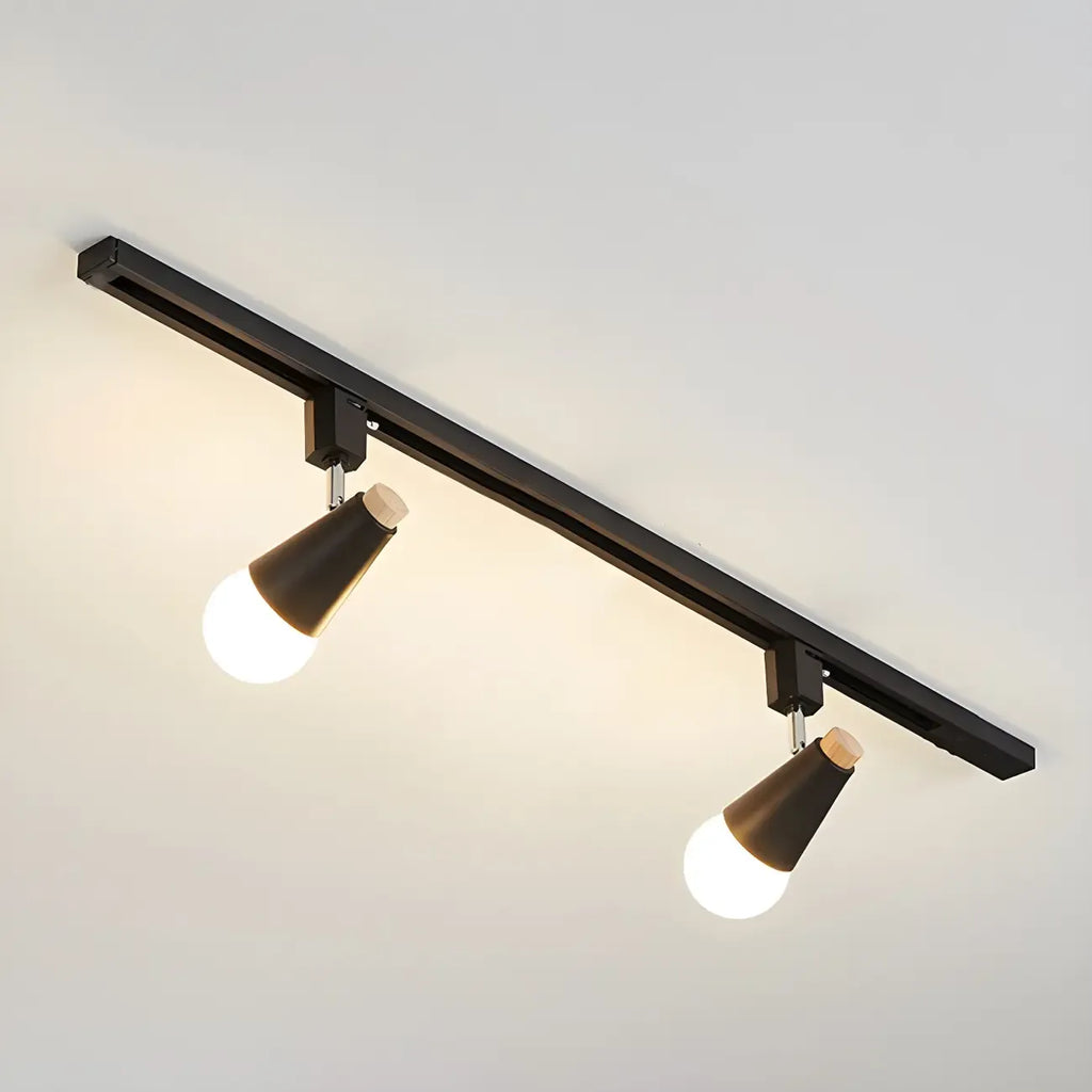 Spot sur rail semi-encastré conique moderne à 4 lumières, réglable