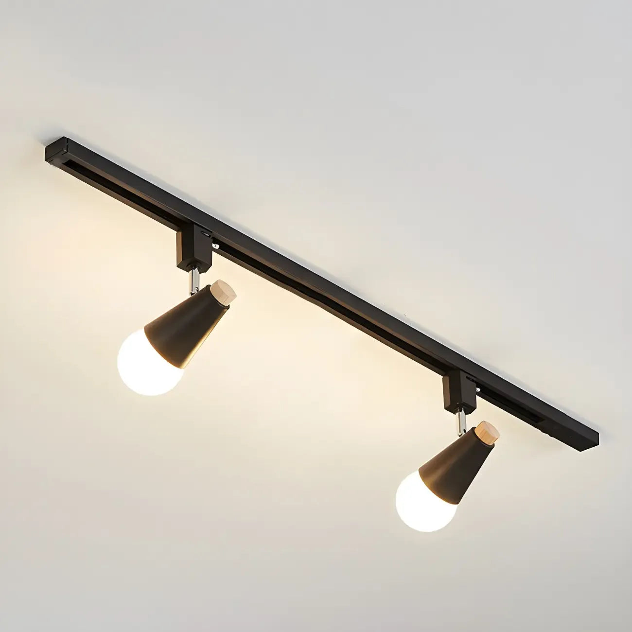 Spot sur rail semi-encastré conique moderne à 4 lumières, réglable