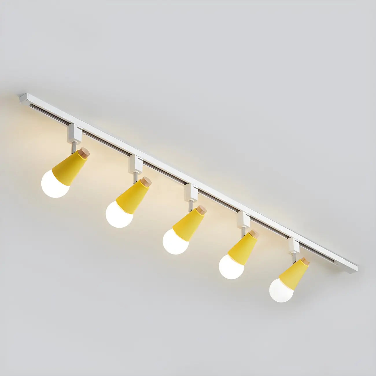 Spot sur rail semi-encastré conique moderne à 4 lumières, réglable