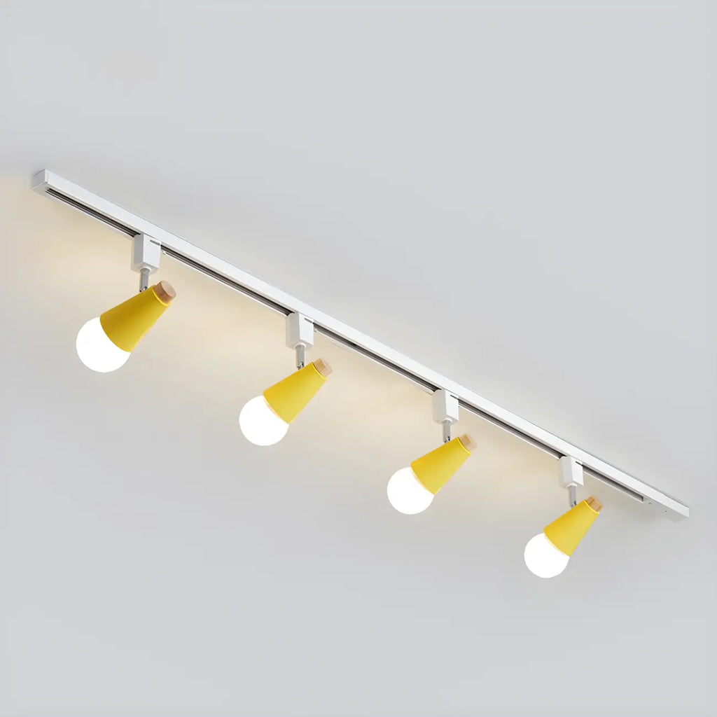 Spot sur rail semi-encastré conique moderne à 4 lumières, réglable