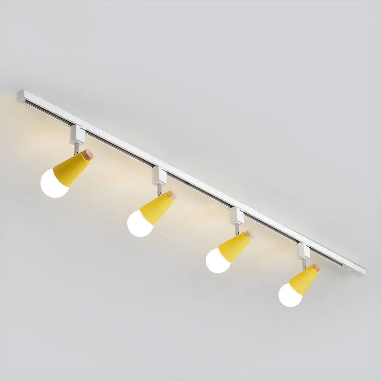 Spot sur rail semi-encastré conique moderne à 4 lumières, réglable