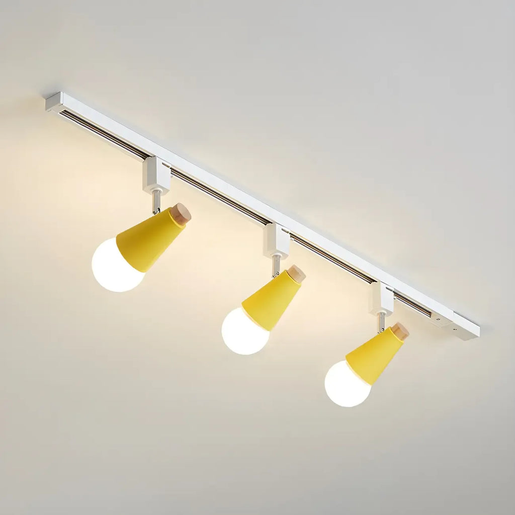 Spot sur rail semi-encastré conique moderne à 4 lumières, réglable