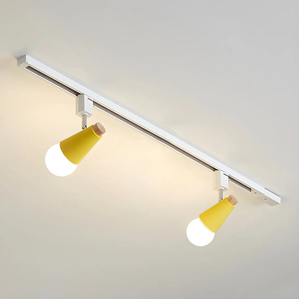 Spot sur rail semi-encastré conique moderne à 4 lumières, réglable