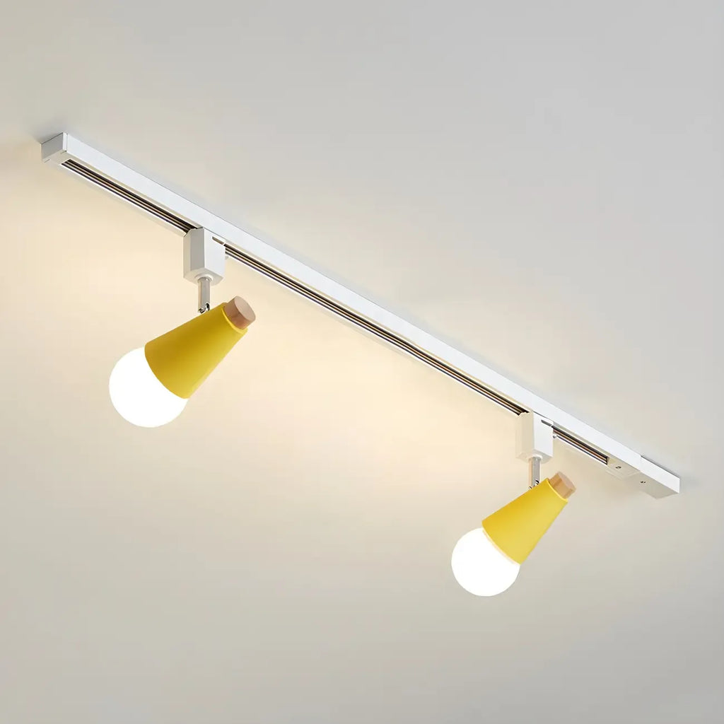 Spot sur rail semi-encastré conique moderne à 4 lumières, réglable