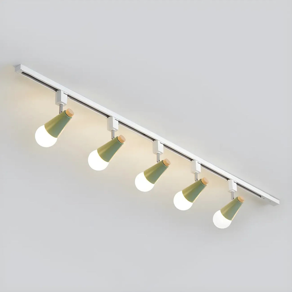 Spot sur rail semi-encastré conique moderne à 4 lumières, réglable