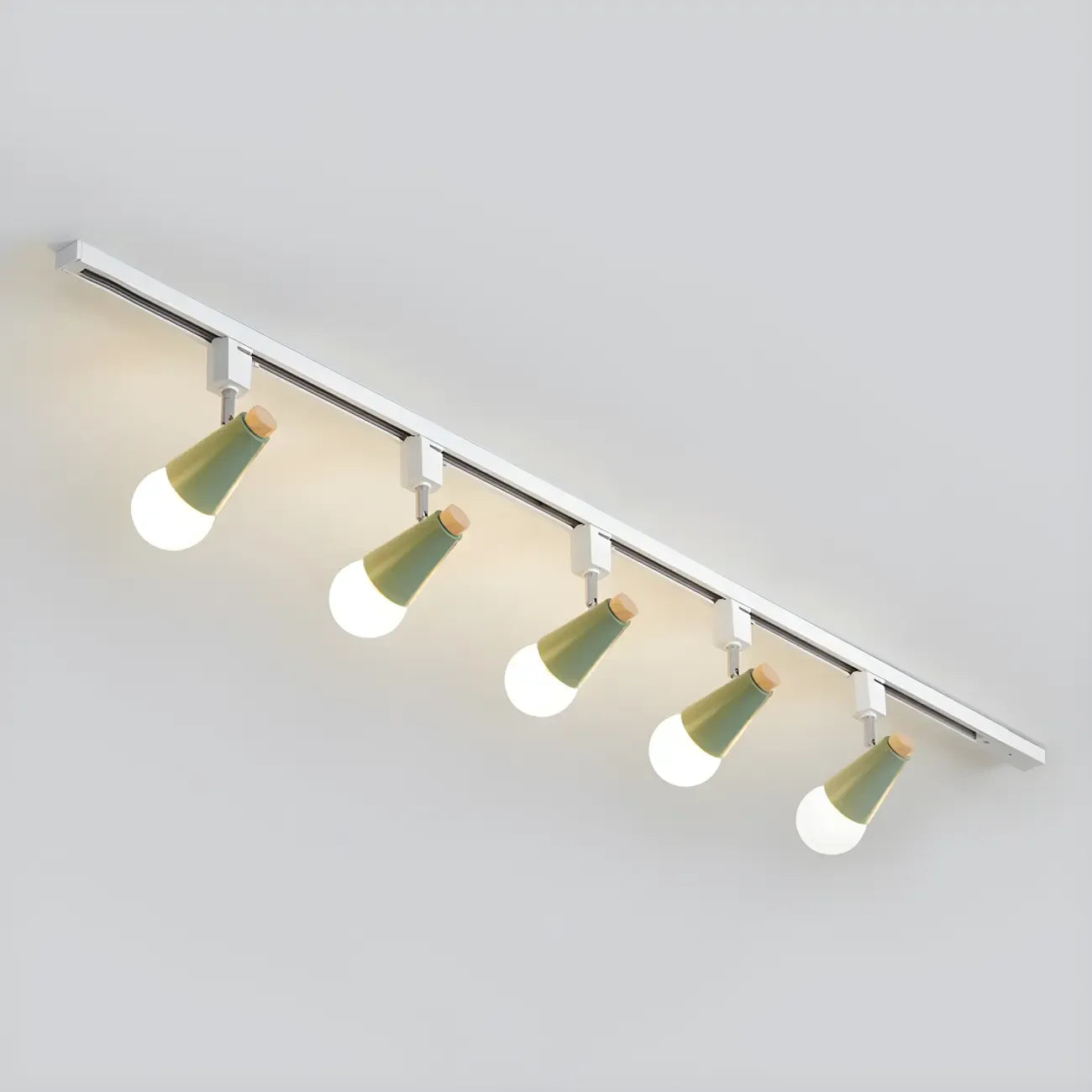 Spot sur rail semi-encastré conique moderne à 4 lumières, réglable