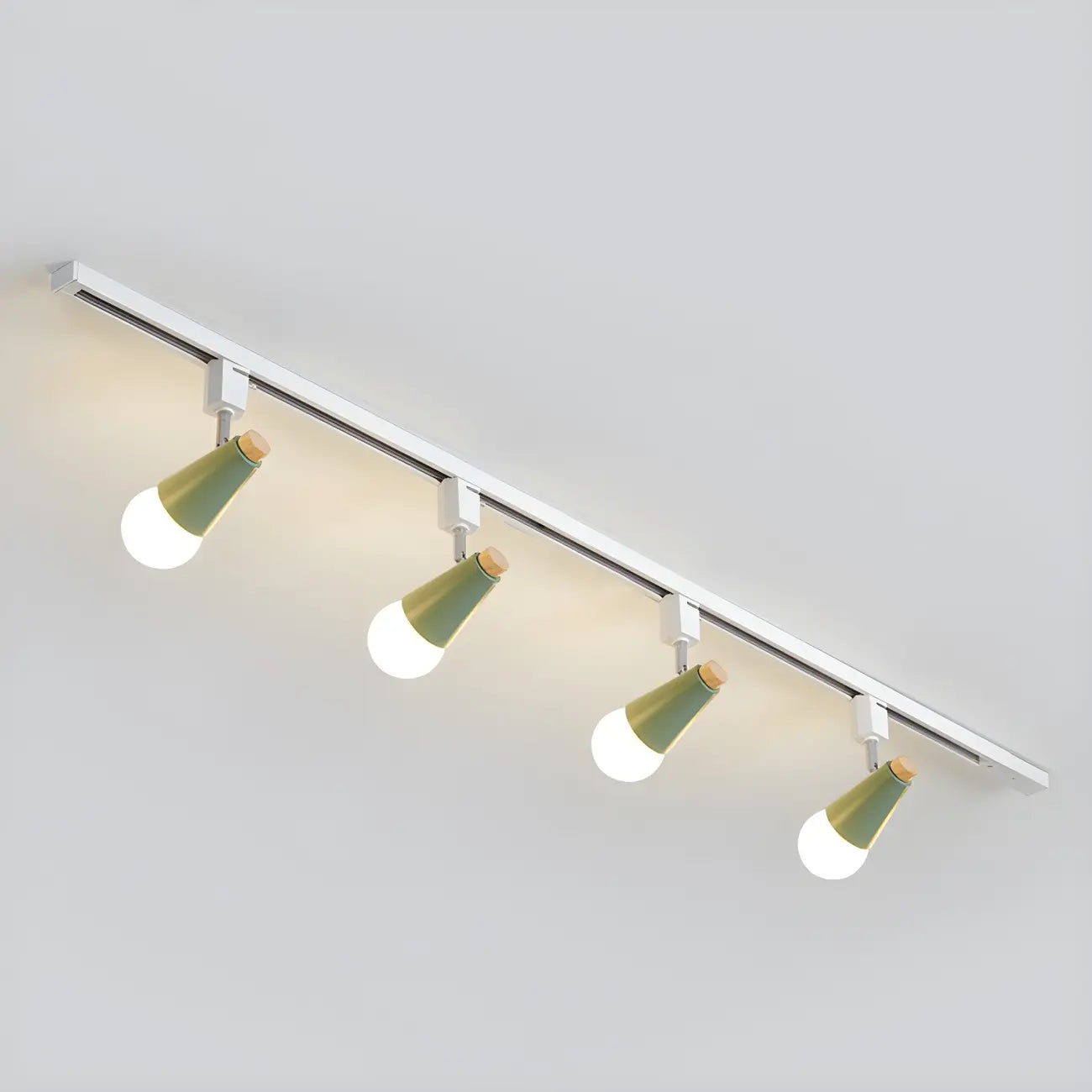 Spot sur rail semi-encastré conique moderne à 4 lumières, réglable