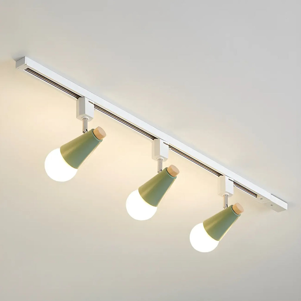 Spot sur rail semi-encastré conique moderne à 4 lumières, réglable