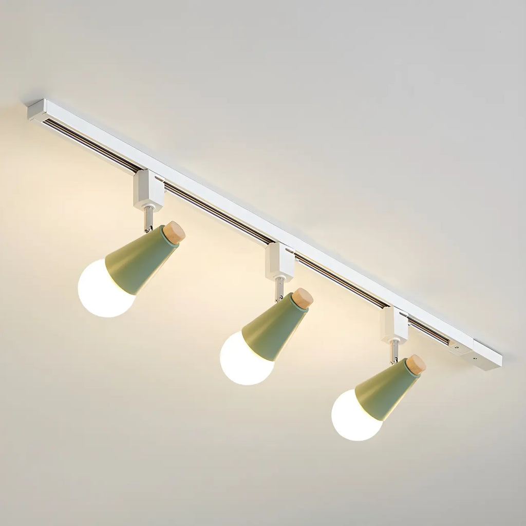 Spot sur rail semi-encastré conique moderne à 4 lumières, réglable