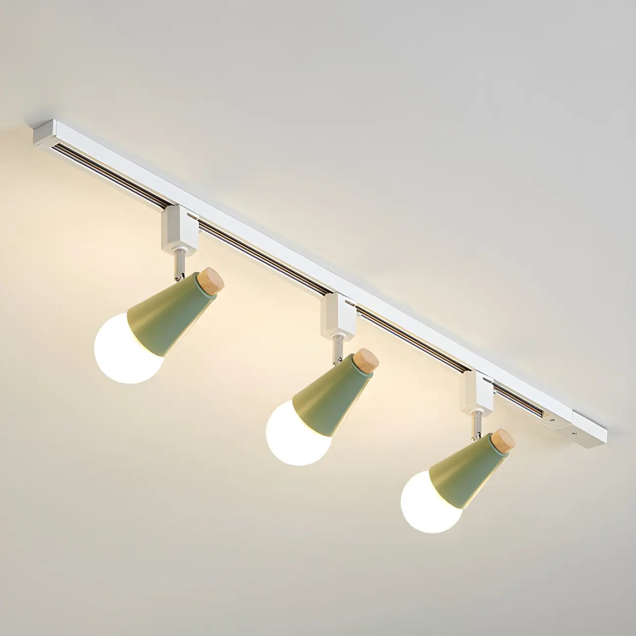 Spot sur rail semi-encastré conique moderne à 4 lumières, réglable