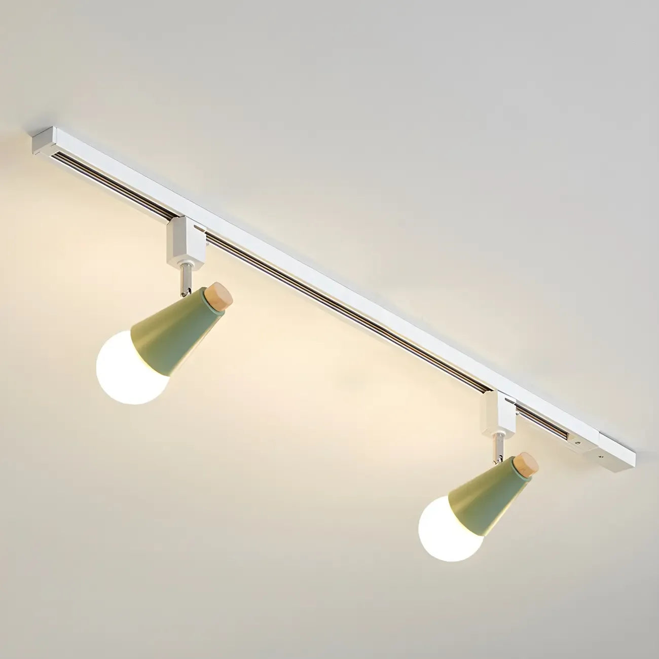 Spot sur rail semi-encastré conique moderne à 4 lumières, réglable