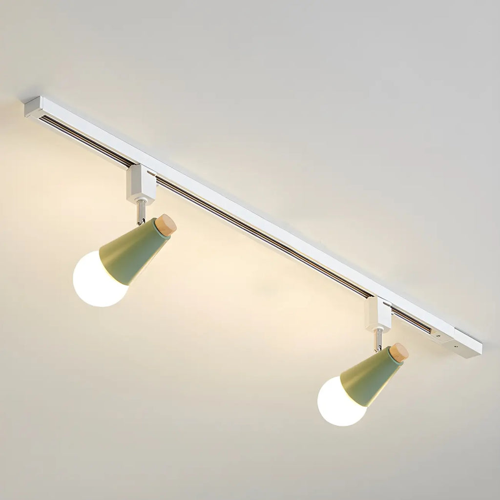Spot sur rail semi-encastré conique moderne à 4 lumières, réglable