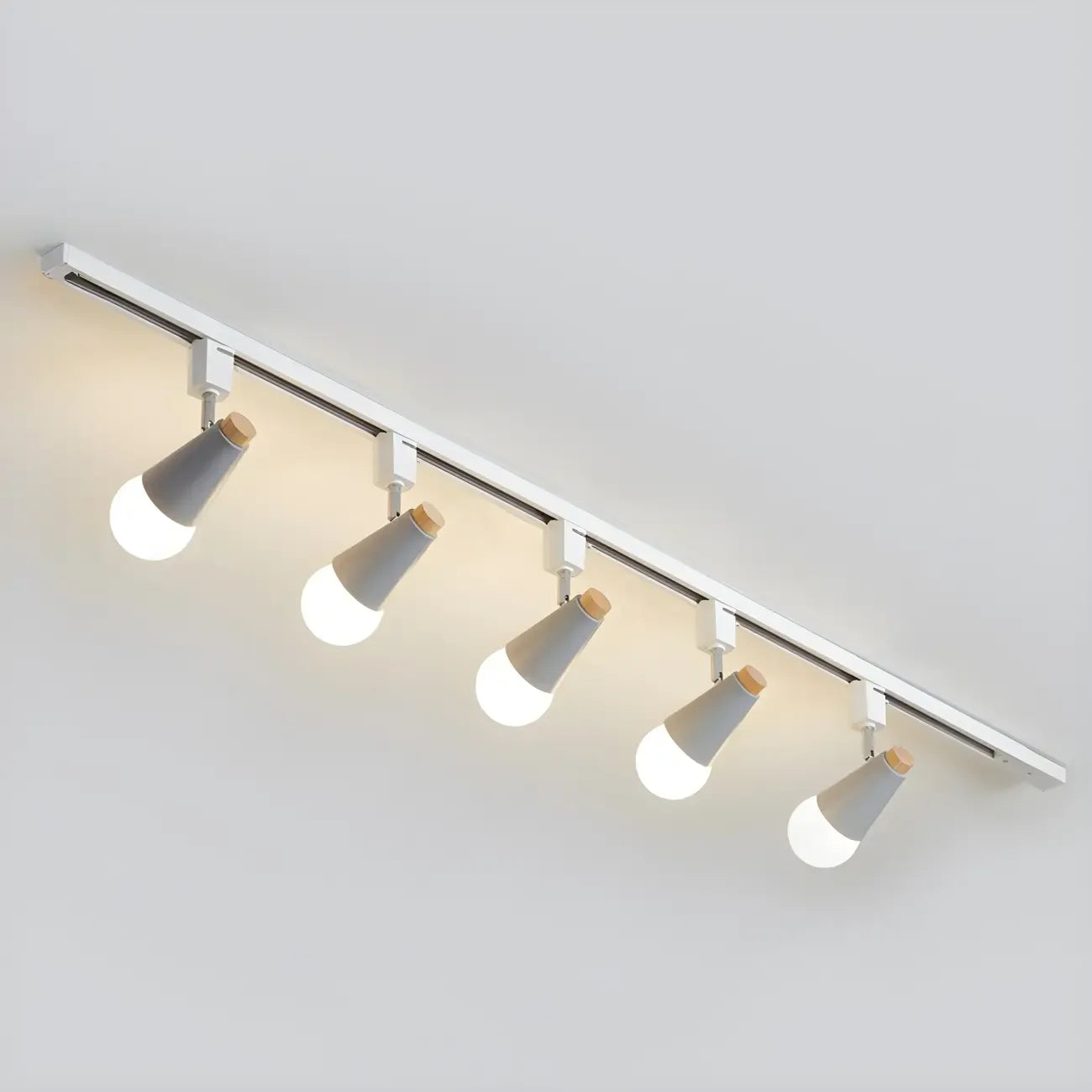 Spot sur rail semi-encastré conique moderne à 4 lumières, réglable