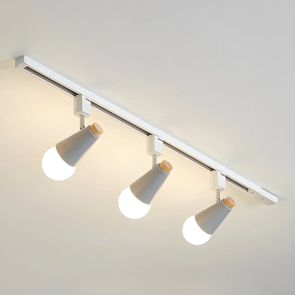 Spot sur rail semi-encastré conique moderne à 4 lumières, réglable