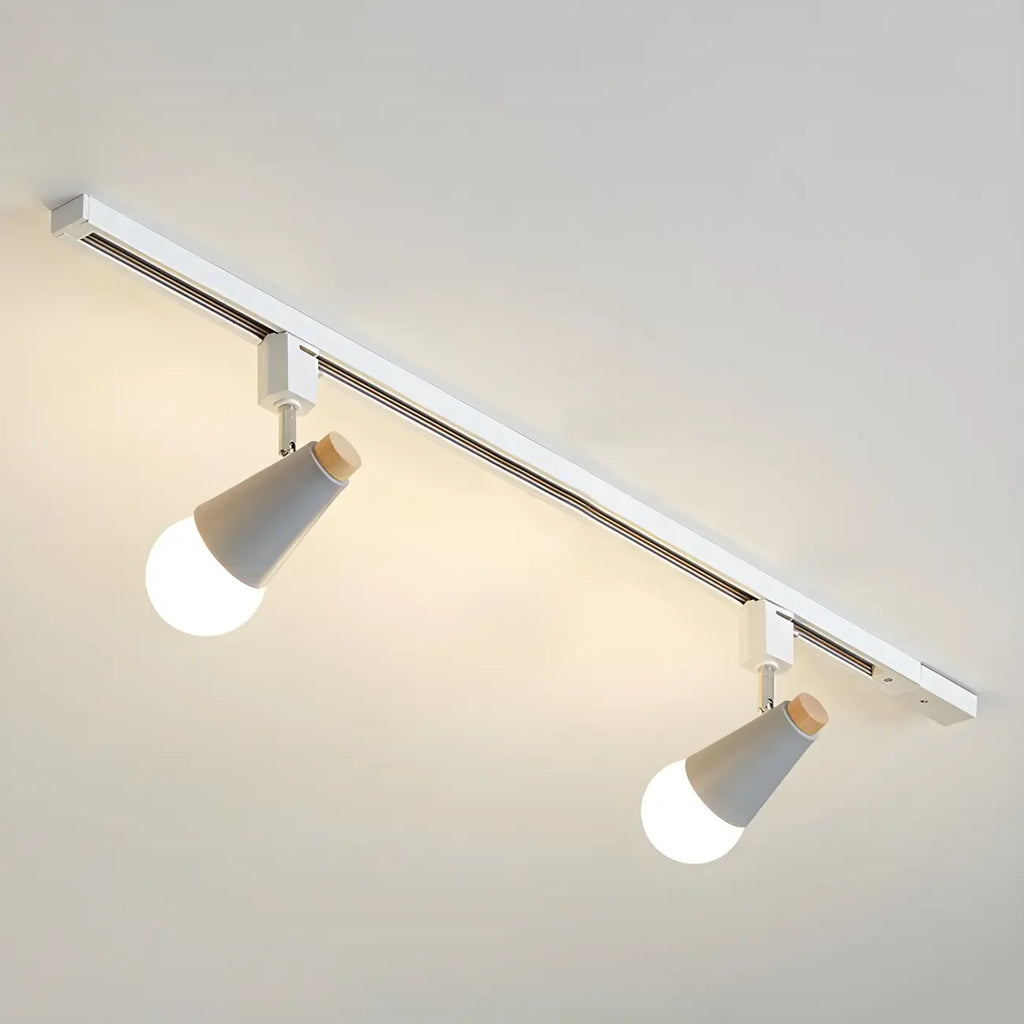 Spot sur rail semi-encastré conique moderne à 4 lumières, réglable