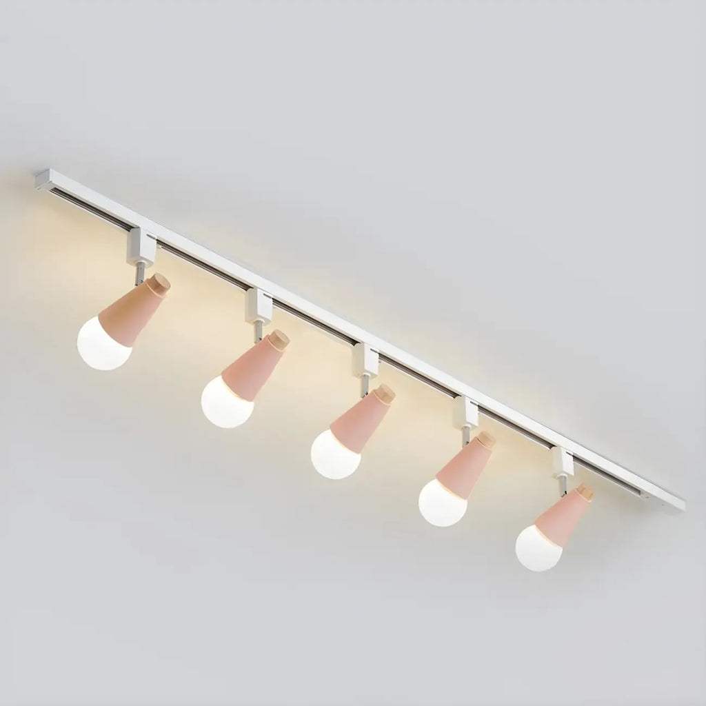 Spot sur rail semi-encastré conique moderne à 4 lumières, réglable