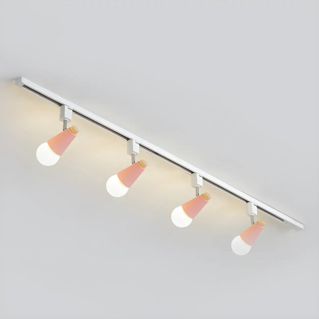 Spot sur rail semi-encastré conique moderne à 4 lumières, réglable
