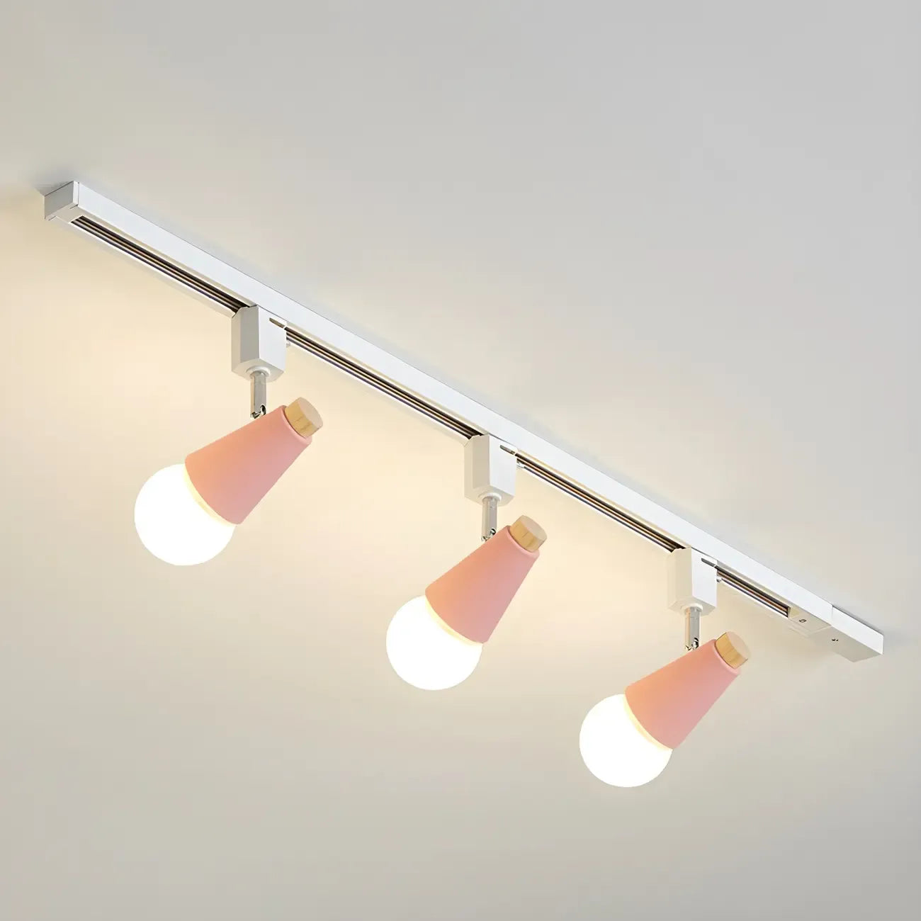 Spot sur rail semi-encastré conique moderne à 4 lumières, réglable