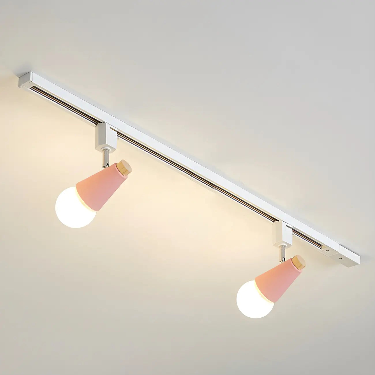Spot sur rail semi-encastré conique moderne à 4 lumières, réglable