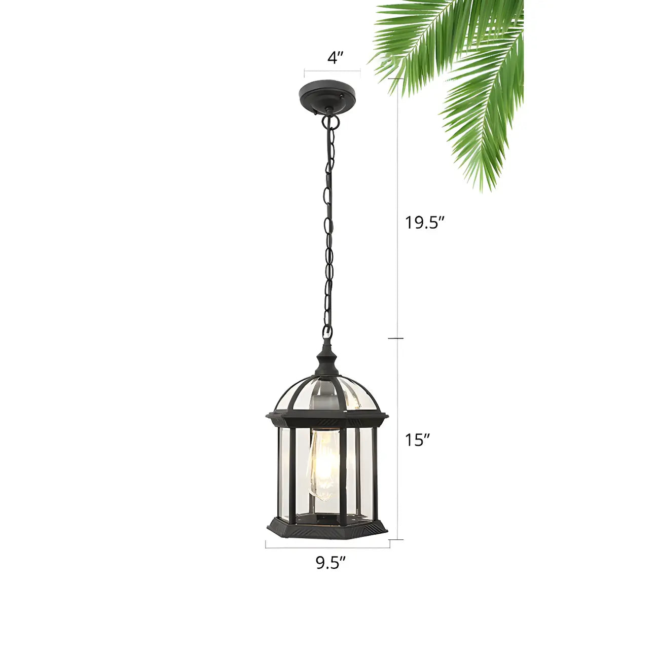 Suspension traditionnelle d'extérieur en métal en forme de cage à oiseaux