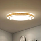 Plafonnier LED contemporain en bois naturel
