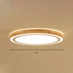 Plafonnier LED contemporain en bois naturel