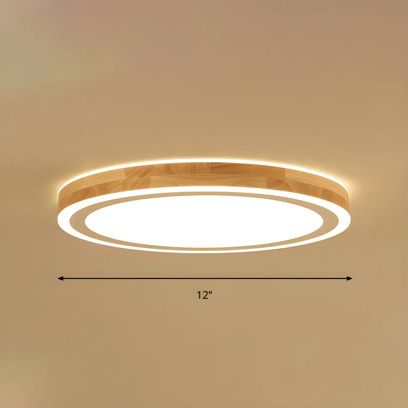 Plafonnier LED contemporain en bois naturel
