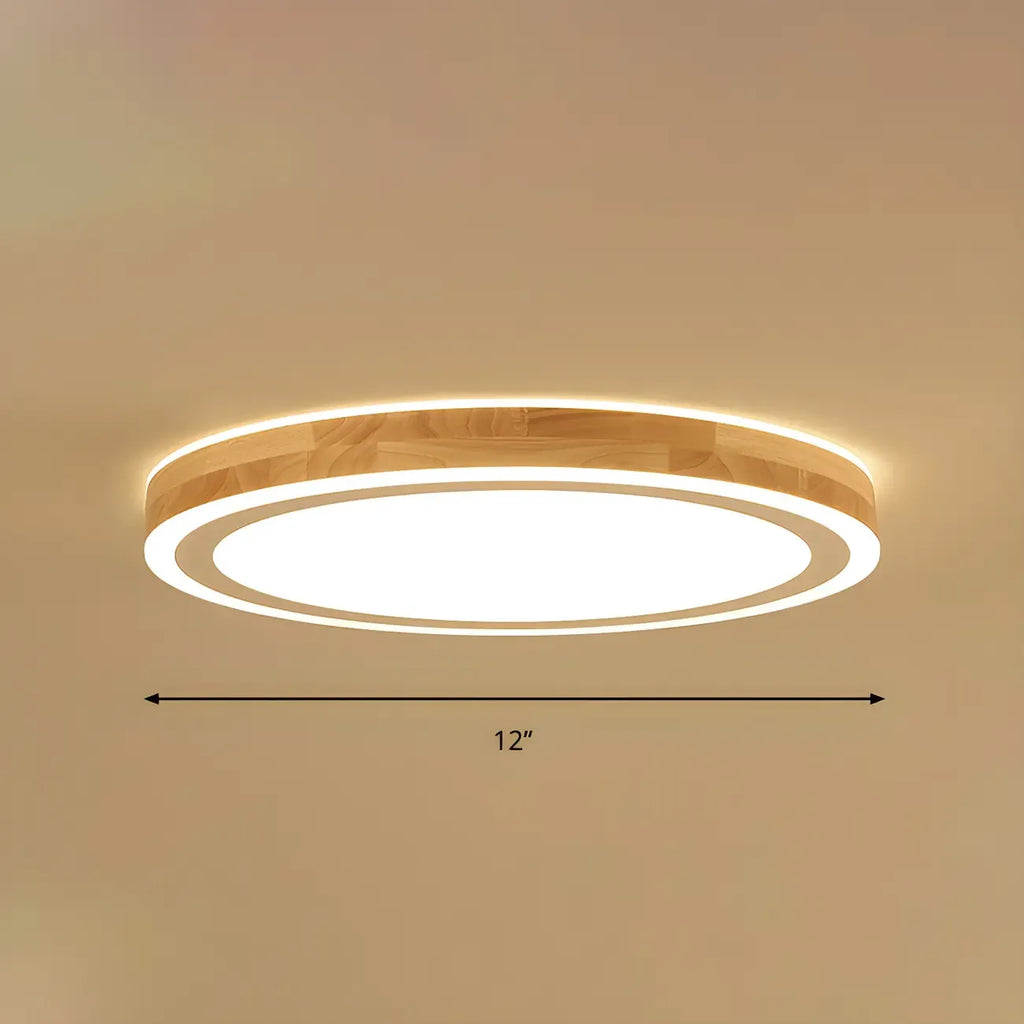 Plafonnier LED contemporain en bois naturel