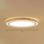 Plafonnier LED contemporain en bois naturel