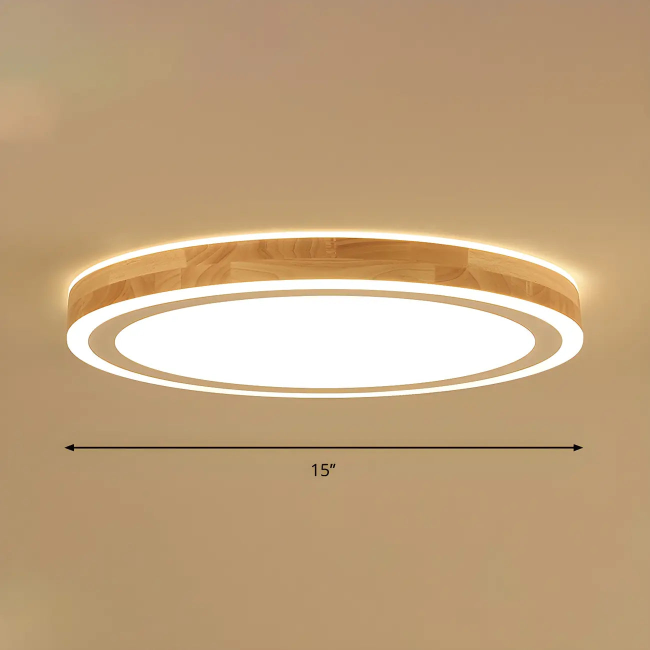 Plafonnier LED contemporain en bois naturel