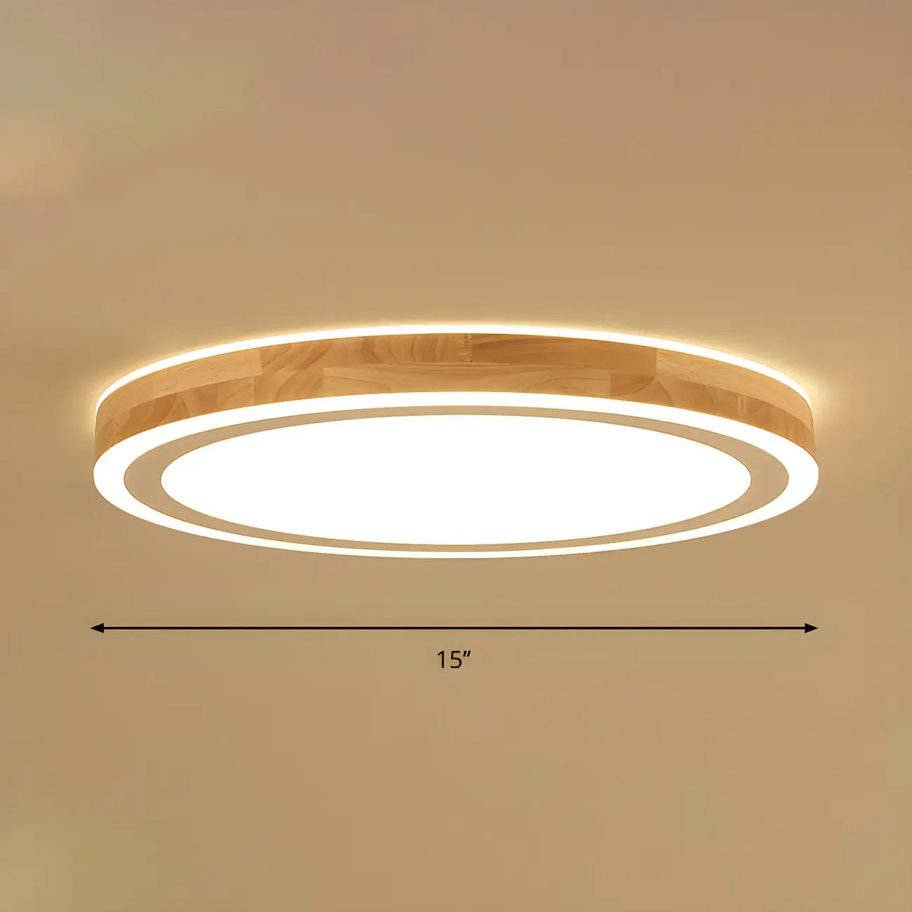 Plafonnier LED contemporain en bois naturel