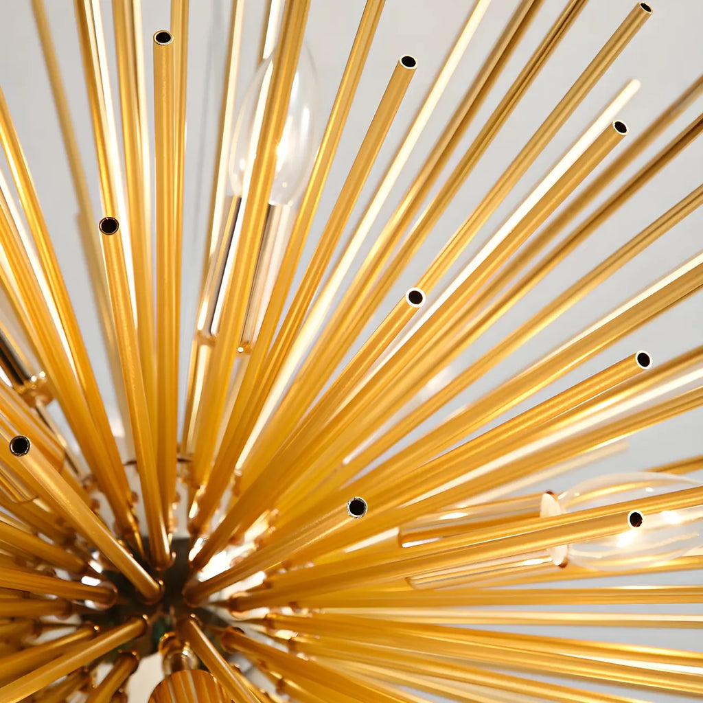 Lustre unique doré Sputnik Starburst à hauteur réglable