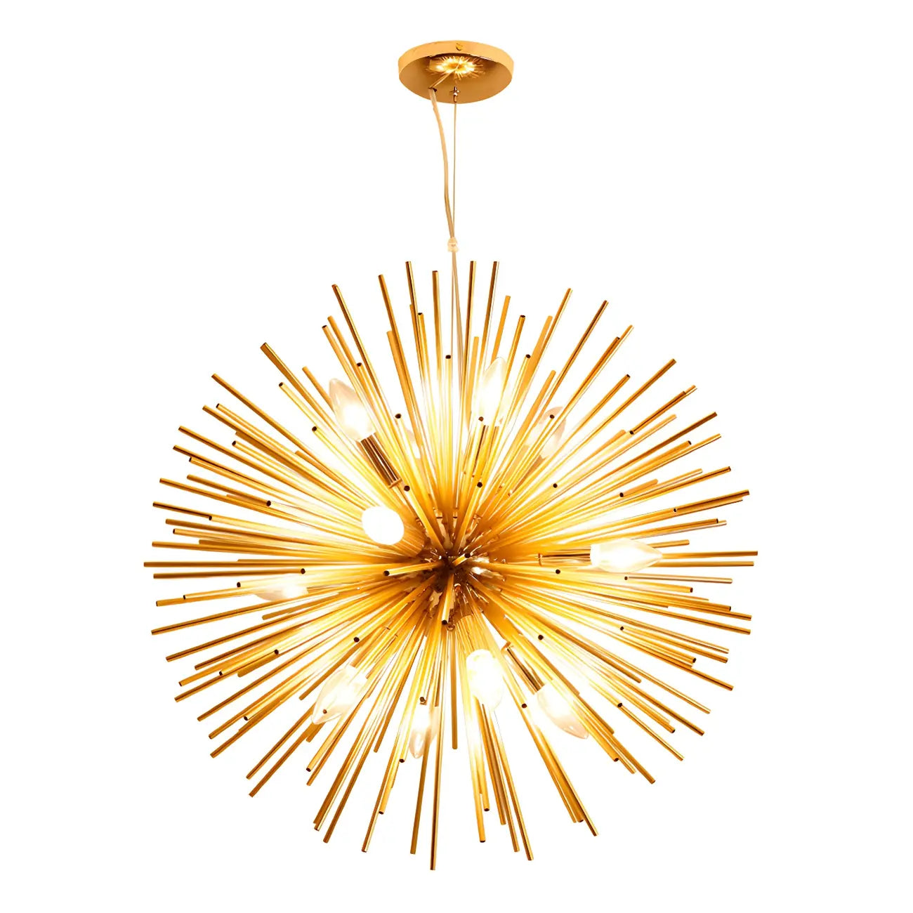 Lustre unique doré Sputnik Starburst à hauteur réglable