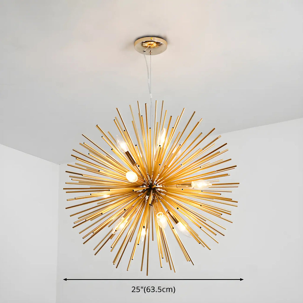Lustre unique doré Sputnik Starburst à hauteur réglable