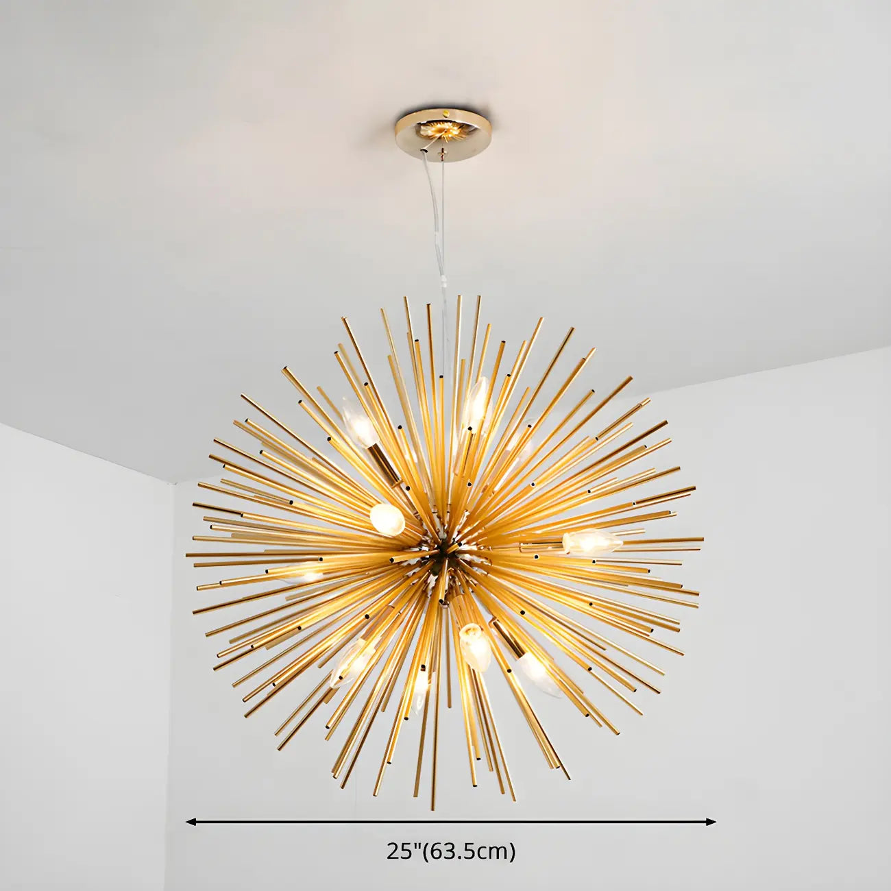 Lustre unique doré Sputnik Starburst à hauteur réglable