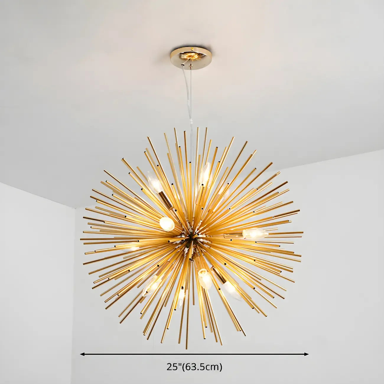 Lustre unique doré Sputnik Starburst à hauteur réglable