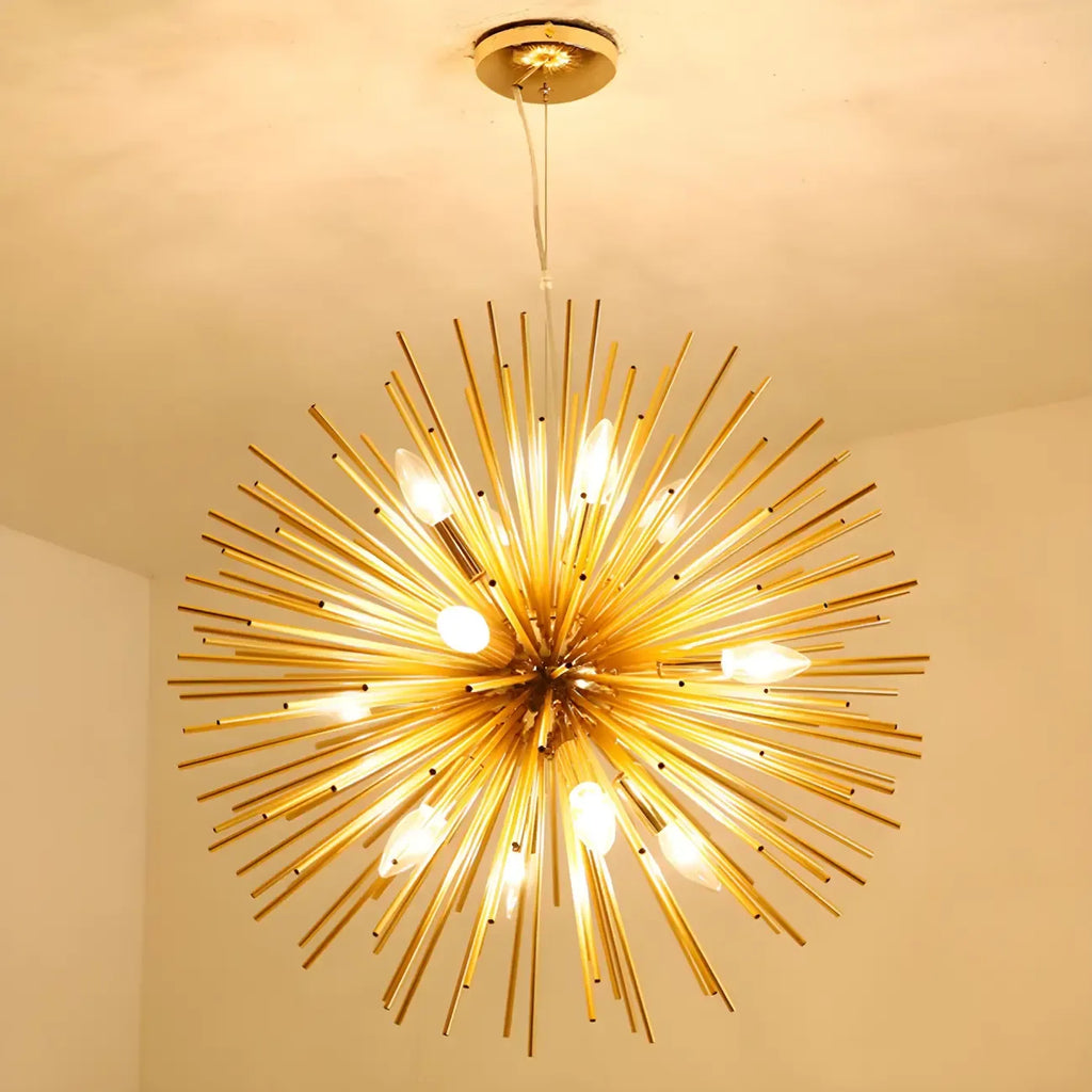 Lustre unique doré Sputnik Starburst à hauteur réglable