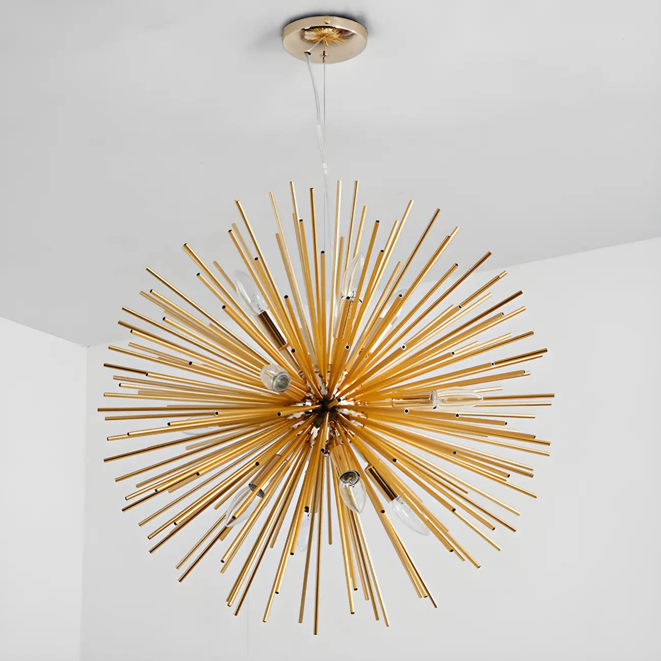 Lustre unique doré Sputnik Starburst à hauteur réglable