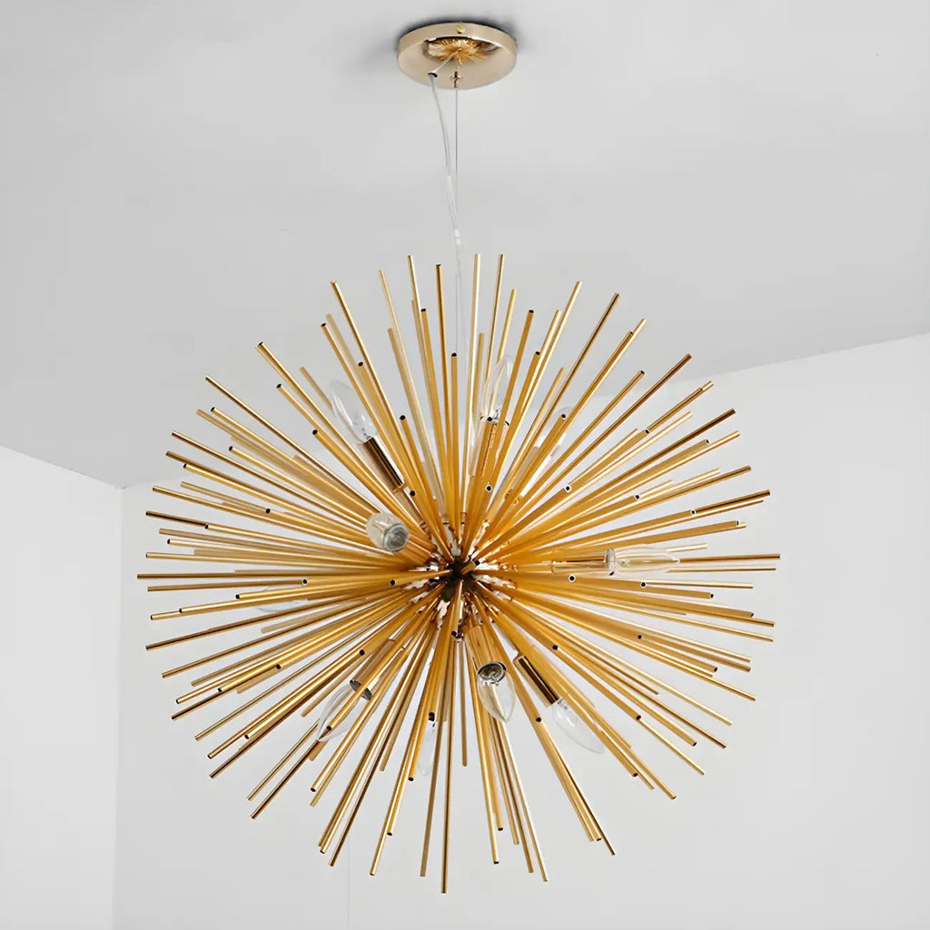 Lustre unique doré Sputnik Starburst à hauteur réglable