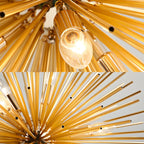 Lustre unique doré Sputnik Starburst à hauteur réglable