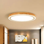 Plafonnier LED contemporain en bois naturel