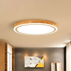 Plafonnier LED contemporain en bois naturel