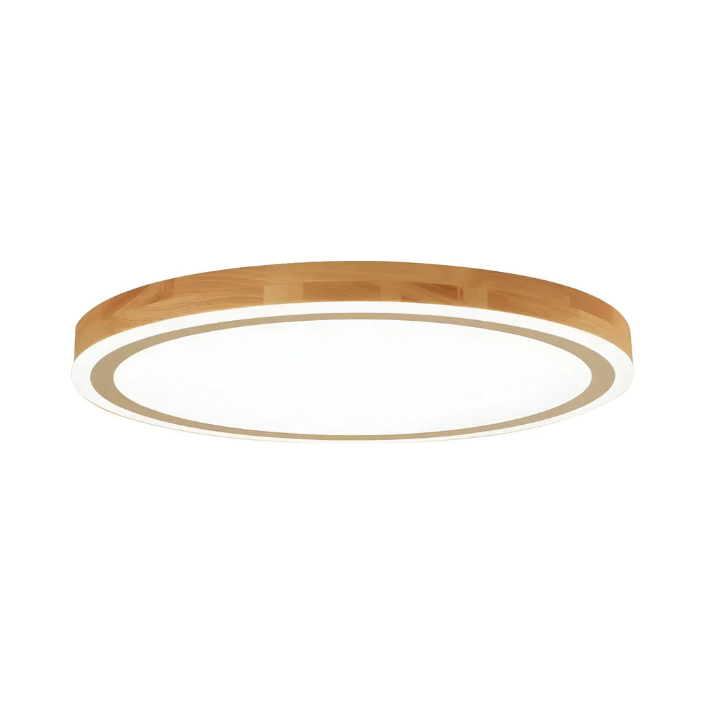 Plafonnier LED contemporain en bois naturel