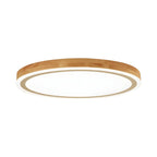 Plafonnier LED contemporain en bois naturel