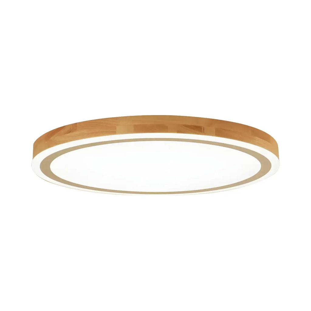 Plafonnier LED contemporain en bois naturel