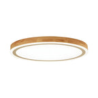 Plafonnier LED contemporain en bois naturel