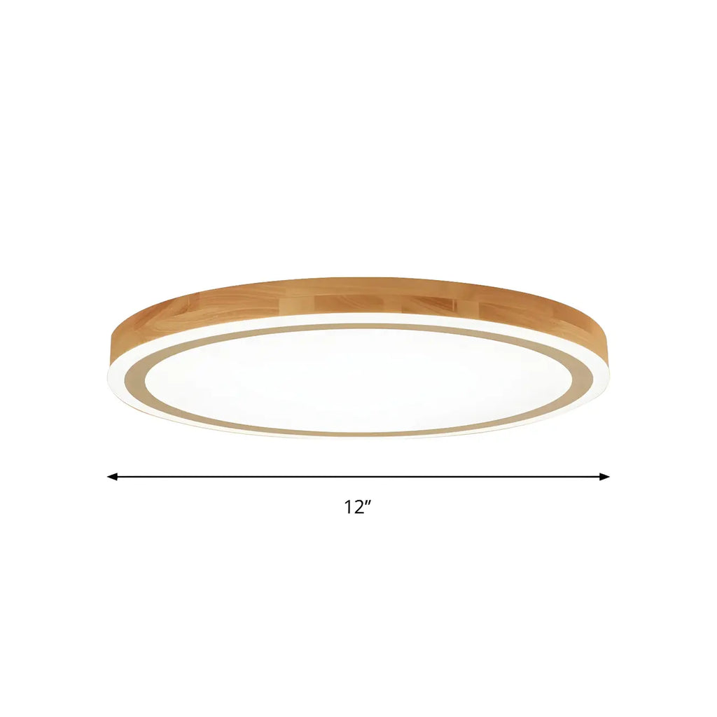 Plafonnier LED contemporain en bois naturel